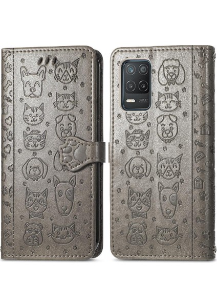 Realme 8 5g Karikatür Hayvanlar Için Kılıf Darbeye Kapak Kapak Kısa Kayış (Yurt Dışından)