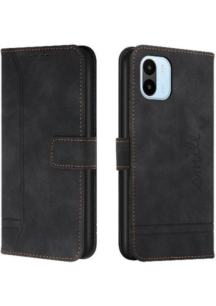 Telefon Kılıfı Için Xiaomi Redmi A1 Manyetik Kapatma Kart Yuvaları Kapak Pu El (Yurt Dışından)