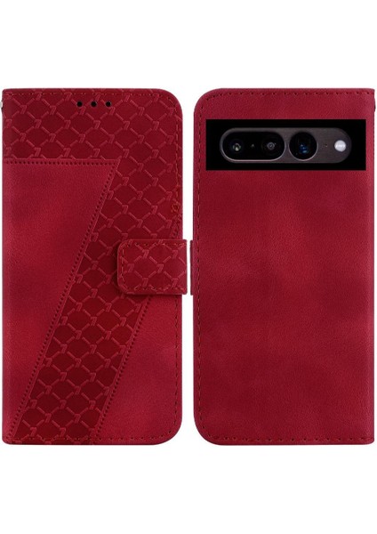 Google Piksel 7 Pro Için Telefon Kılıfı Pu Deri Kabartmalı Desen Flip Folio (Yurt Dışından)