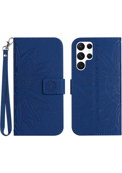 Kart Yuvaları Tutucu ile Samsung Galaxy S24 Ultra Için Kılıf Kabartmalı Flip Pu (Yurt Dışından)