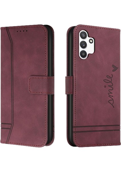 Telefon Kılıfı Için Samsung Galaxy A13 4g Flip Folio Cüzdan Manyetik Kapatma Pu (Yurt Dışından)