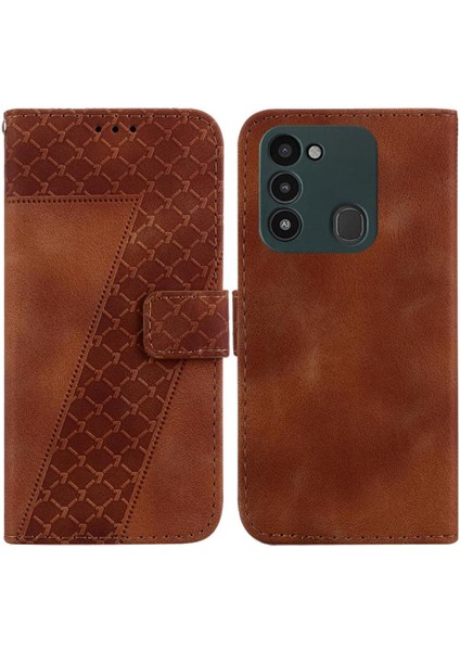 Tecno Spark 8c Cüzdan Kart Yuvası Fonksiyonu Için Telefon Kılıfı Kabartmalı Desen (Yurt Dışından)