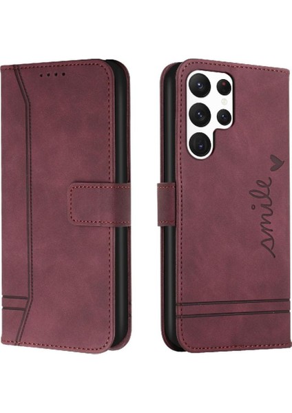 Samsung Galaxy S23 Ultra Manyetik Kapatma Flip Için Telefon Kılıfı Folio Cüzdan (Yurt Dışından)