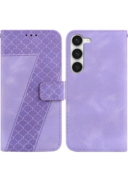 Samsung Galaxy S23 5g Için Telefon Kılıfı Pu Deri Kabartmalı Desen Cüzdan (Yurt Dışından)