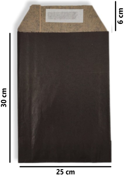 Roco Paper Hediye Paketi 25 x 6 x 30 cm Dipsiz Kese Kağıdı Yapışkanlı Ağız Siyah 25'li Paket fiyatları