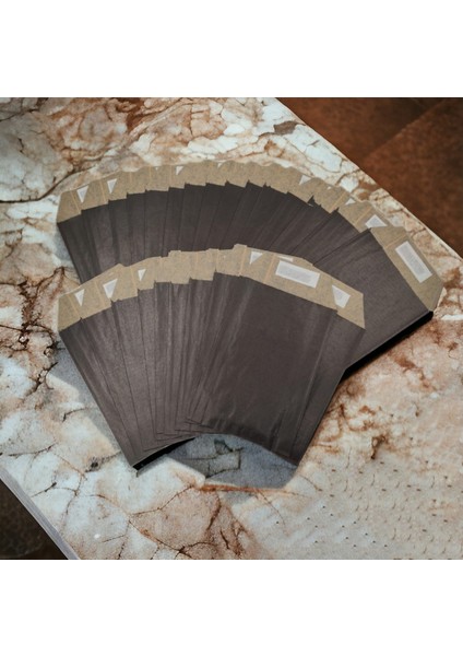 Roco Paper Hediye Paketi 25 x 6 x 30 cm Dipsiz Kese Kağıdı Yapışkanlı Ağız Siyah 25'li Paket indirimleri