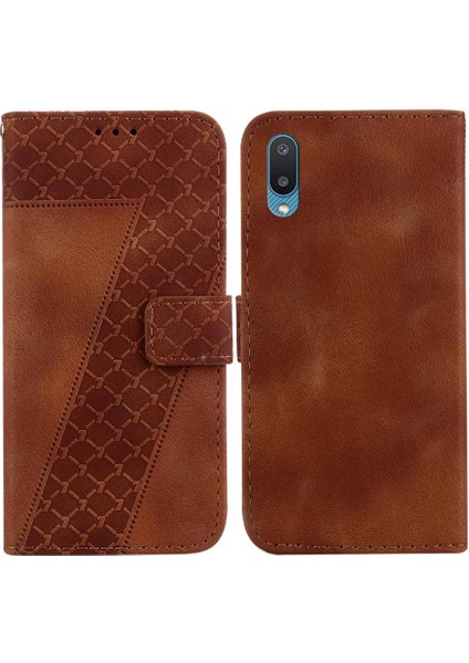 Samsung Galaxy A02 Için Telefon Kılıfı Cüzdan Flip Folio Kapak Kabartmalı Desen (Yurt Dışından)