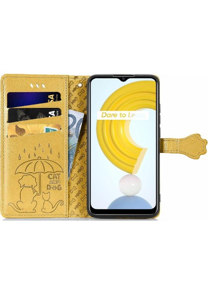 Realme C21 Için Kılıf Deri Kılıf Kapak Çevirin Darbeye Karikatür Hayvanlar (Yurt Dışından) modelleri