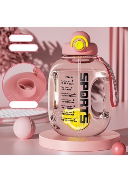 Taşınabilir Spor ve Fitness Büyük Kapasiteli Şeffaf Su Şişesi (Yurt Dışından)