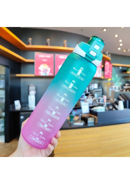 Degrade Renkli Plastik Buzlu Su Şişesi 1000ML (Yurt Dışından)