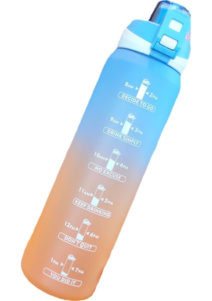 Degrade Renkli Plastik Buzlu Su Şişesi 1000ML (Yurt Dışından)