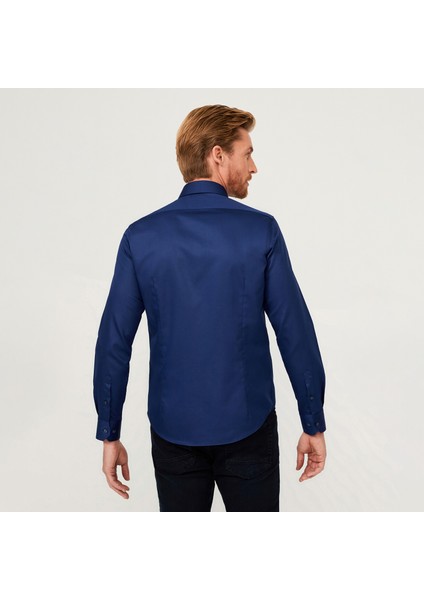 Uzun Kol Slim Fit Klasik Non Iron Saten Pamuklu Gömlek fırsatları