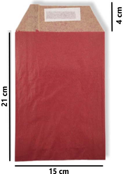 Roco Paper Hediye Paketi 15 x 4 x 21 cm Dipsiz Kese Kağıdı Yapışkanlı Ağız Kırmızı 25'li Paket fiyatları