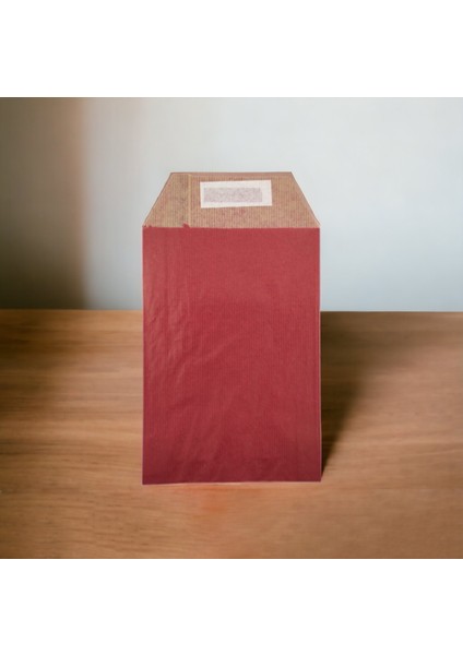 Roco Paper Hediye Paketi 15 x 4 x 21 cm Dipsiz Kese Kağıdı Yapışkanlı Ağız Kırmızı 25'li Paket fırsatları