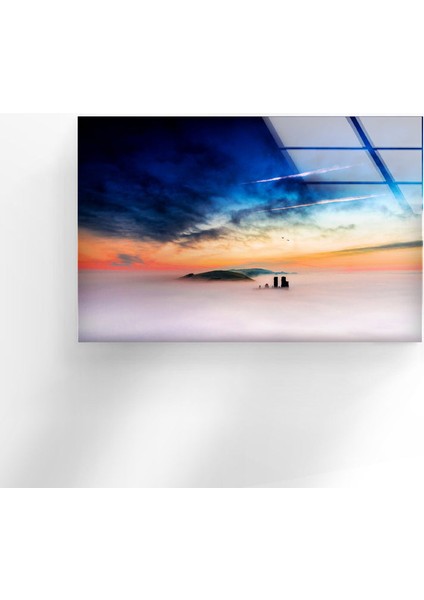 Deniz ve Gün Batımı Temperli Cam Duvar Tablosu fiyatları