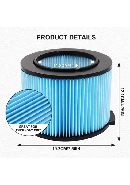 Rıdgıd 3 Ila 4,5 Galon Islak/kuru Atölye Elektrikli Süpürgeler Temizleme Parçaları Için 4 Paket VF3500 3 Katmanlı Ince Toz Kıvrımlı Kağıt Filtre (Yurt Dışından)