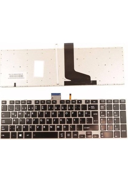 Toshiba Satellite P850D Uyumlu Notebook Klavyesi - Silver - Backlit - Tr