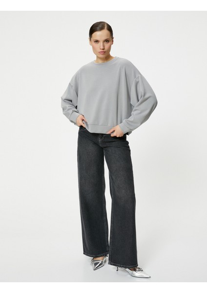 Basic Sweatshirt Bisiklet Yaka Modal Karışımlı