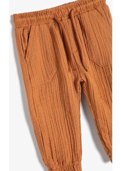 Jogger Pantolon Cep Detaylı Beli Lastikli Dokulu modelleri