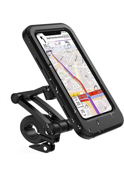 Motosiklet Bisiklet Su Geçirmez 360° Ayarlanabilir Telefon Tutucu Navigasyon Stand