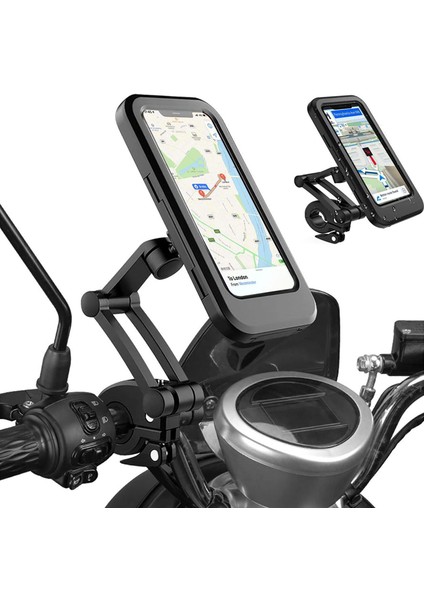 Motosiklet Bisiklet Su Geçirmez 360° Ayarlanabilir Telefon Tutucu Navigasyon Stand