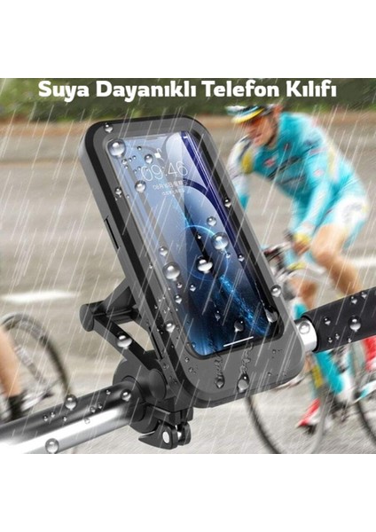 Motosiklet Bisiklet Su Geçirmez 360° Ayarlanabilir Telefon Tutucu Navigasyon Stand