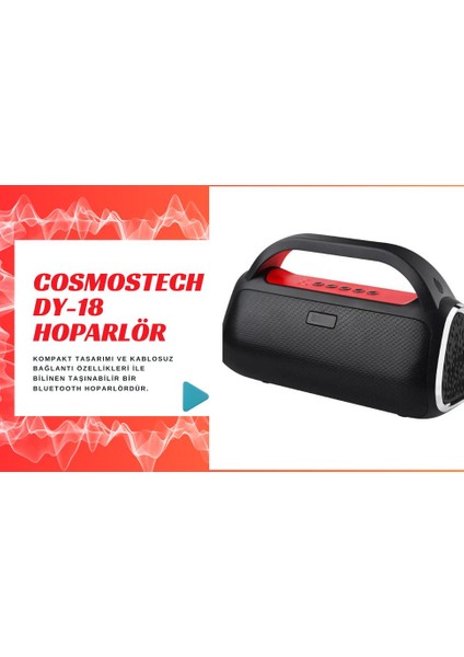 Dy-18 Kablosuz Bluetooth Speaker Hoparlör, Taşınabilir, Yüksek Ses Kalitesi