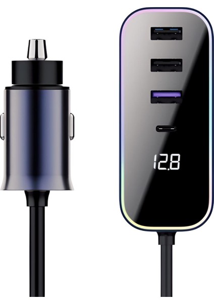 Araba Çakmak Şarj Cihazı 105W 5 Portlu Süper Hızlı Fast Car Charger, Type-C - 4 USB