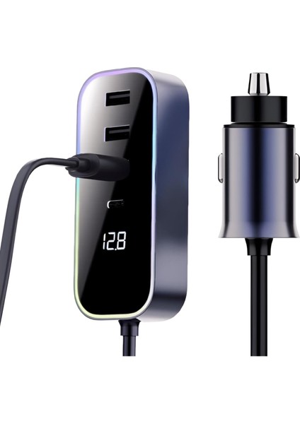 Araba Çakmak Şarj Cihazı 105W 5 Portlu Süper Hızlı Fast Car Charger, Type-C - 4 USB