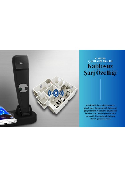 Kablosuz Şarj Cihazı Standı / Kablosuz ve USB ile Şarj Edilebilir Masa Üstü Şık Şarj Standı