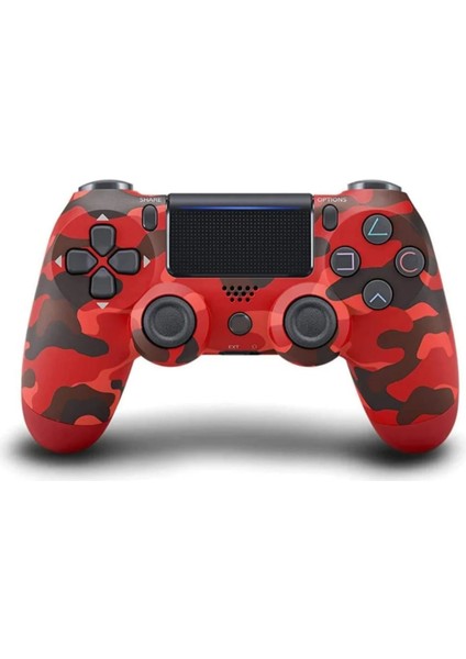 Ps4 Dualshock 4 Kablosuz Joystick Wireless Oyun Kolu (Ps4 / Pc Uyumlu) Kırmızı-Kamuflaj Desenli