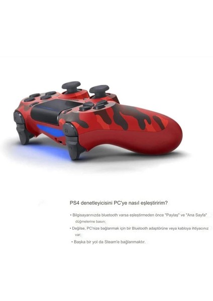 Ps4 Dualshock 4 Kablosuz Joystick Wireless Oyun Kolu (Ps4 / Pc Uyumlu) Kırmızı-Kamuflaj Desenli fiyatları