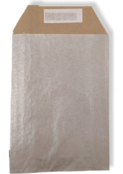 Roco Paper Hediye Paketi 15 x 4 x 21 cm Dipsiz Kese Kağıdı Yapışkanlı Ağız Gümüş 25'li Paket