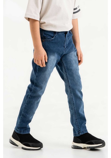 Çift Cepli Fermuarlı Klasik Erkek Çocuk Pantolon