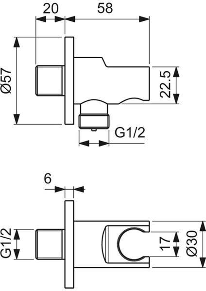 BC807GN Idealrain Ankastre Dirsek-Askı Gümüş Fırtına