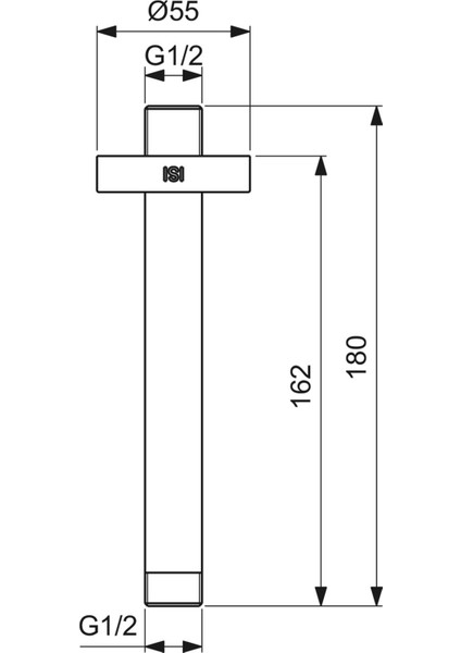 B9446XG Idealrain Tavandan Duş Kolu-15 cm Mat Siyah