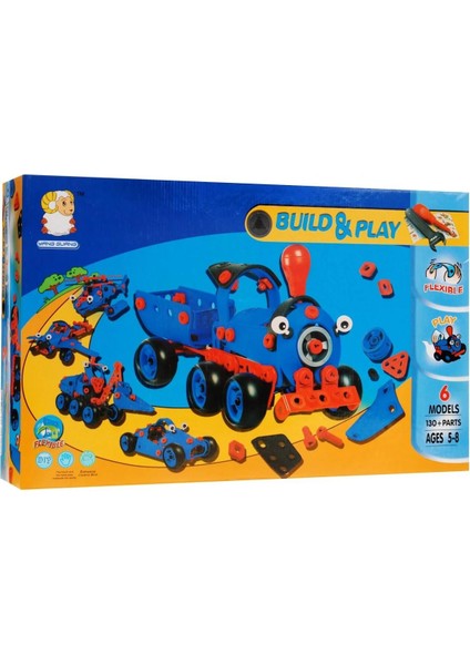 Yang Guang Build Play 130+PARÇA 6 Model Yapılabilen Esnek Oyuncak