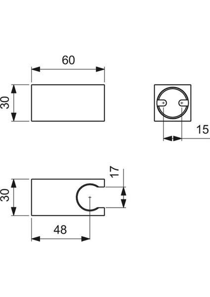 BC770A5 Idealrain Square Sabit Askı Manyetik Gri