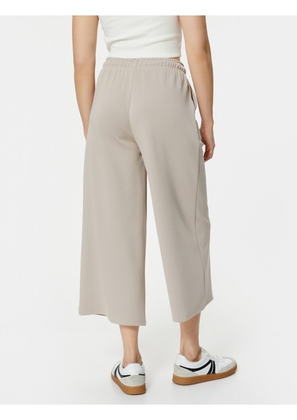 Culotte Pantolon Beli Bağcıklı Crop Bol Paça Cepli Modal Karışımlı fırsatları