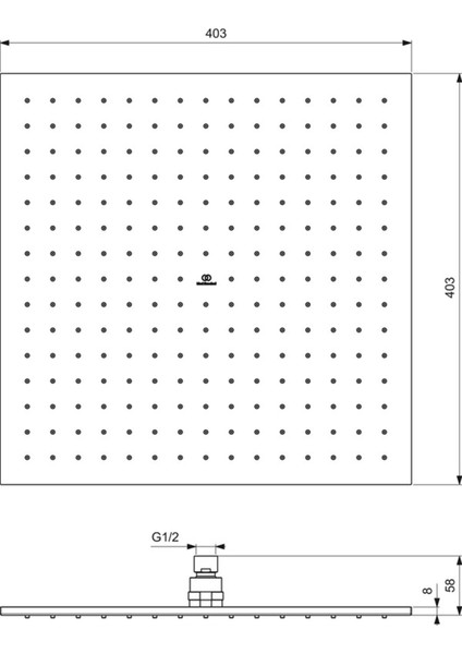 A5806AA Idealrain Square Kare Tepe Duşu 40X40