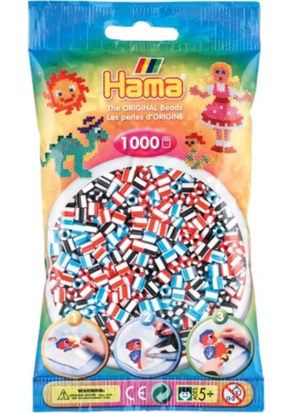 Midi 1.000'LIK-ŞERITLI Boncuk Karışık 3 Renk