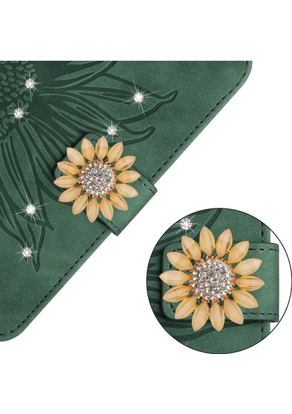 Samsung Galaxy F14 Pırlantalı Kabartmalı Ayçiçeği Kısa Askılı Manyetik Kartlıklı Cüzdan Telefon Kılıfı (Yurt Dışından) indirimleri