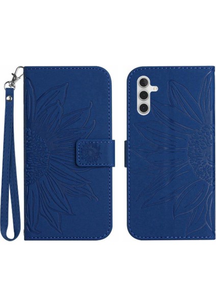 Kart Yuvaları Tutucu ile Samsung Galaxy A13 5g Kabartmalı Ayçiçeği Için Kılıf (Yurt Dışından)