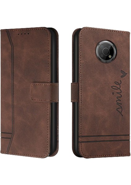 Nokia G300 Flip Folio Cüzdan Için Telefon Kılıfı El Kayışı Manyetik Kapatma Pu (Yurt Dışından)