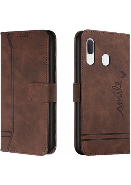 Telefon Kılıfı Için Samsung Galaxy A20/A30 Pu Deri Flip Folio Cüzdan Kart (Yurt Dışından)