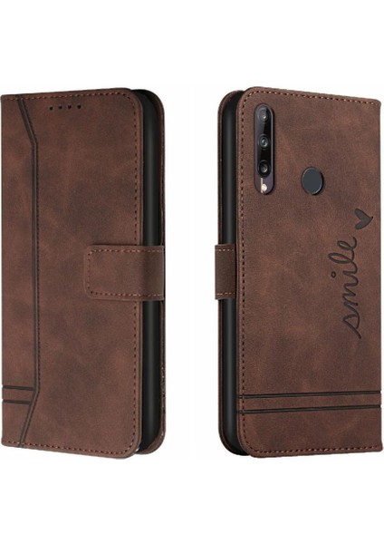 Telefon Kılıfı Için Huawei P40 Lite E Pu Deri Flip Folio Cüzdan El Kayışı (Yurt Dışından)