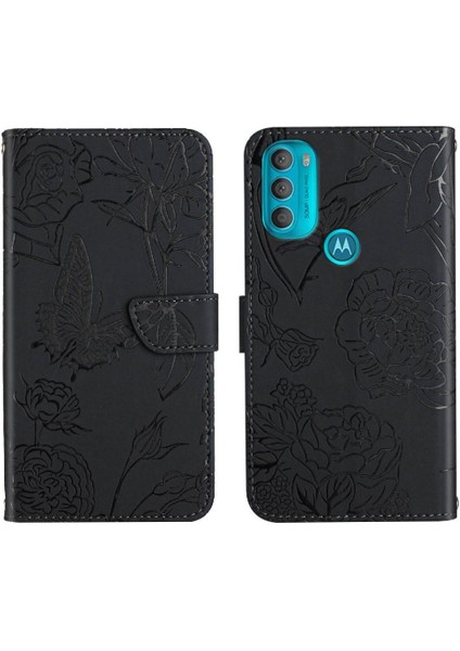 Motorola Moto G71 Çiçekler ve Kelebekler Anti-Damla Koruma Pu Için Kılıf (Yurt Dışından)