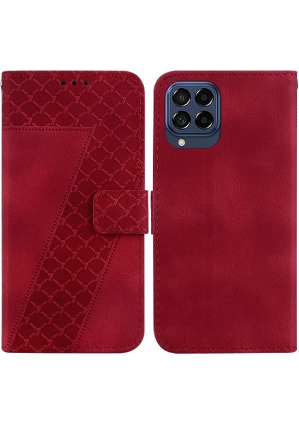 Telefon Kılıfı Için Samsung Galaxy M53 5g Flip Folio Kapak Cüzdan Kabartmalı Kart (Yurt Dışından)