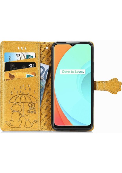 Realme C11 Için Kılıf Kısa Kayış Kapak Kapak Karikatür Hayvanlar Deri Kılıf (Yurt Dışından) modelleri