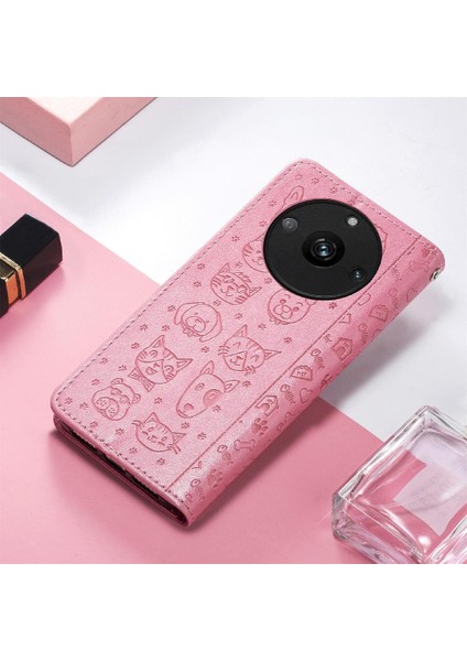 Realme 11 Pro Karikatür Hayvanlar Için Kılıf Kısa Kayış Kapak Kapak Darbeye (Yurt Dışından)